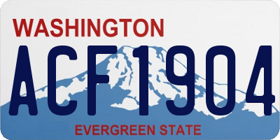 WA license plate ACF1904