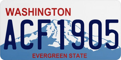 WA license plate ACF1905