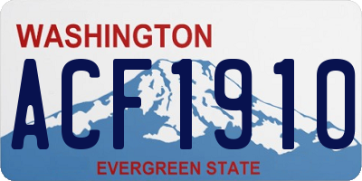 WA license plate ACF1910