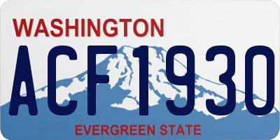 WA license plate ACF1930