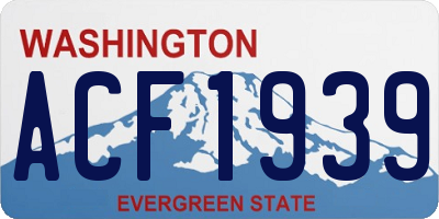 WA license plate ACF1939