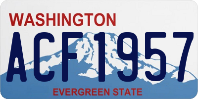 WA license plate ACF1957