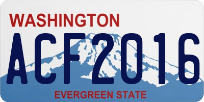 WA license plate ACF2016