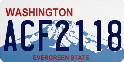 WA license plate ACF2118