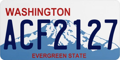 WA license plate ACF2127