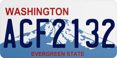WA license plate ACF2132