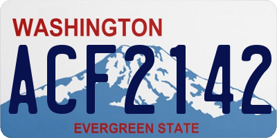 WA license plate ACF2142