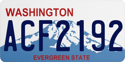 WA license plate ACF2192