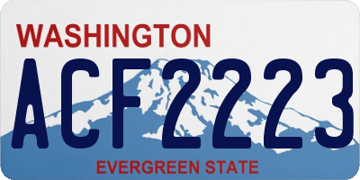 WA license plate ACF2223