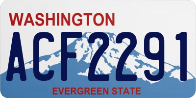WA license plate ACF2291