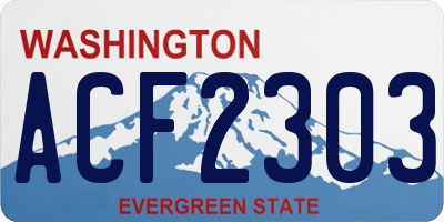 WA license plate ACF2303