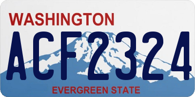 WA license plate ACF2324
