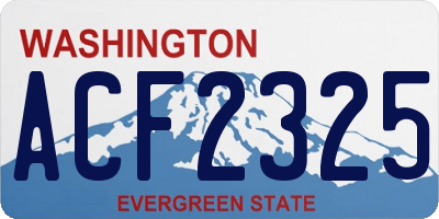 WA license plate ACF2325
