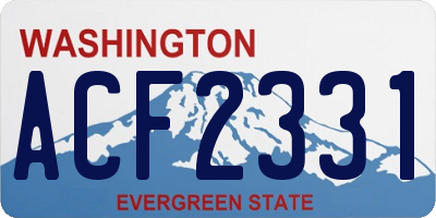 WA license plate ACF2331