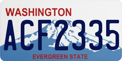 WA license plate ACF2335