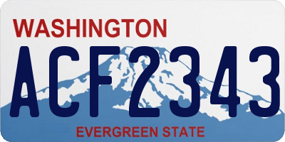 WA license plate ACF2343