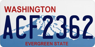 WA license plate ACF2362