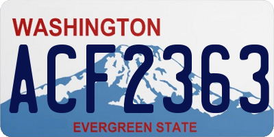 WA license plate ACF2363
