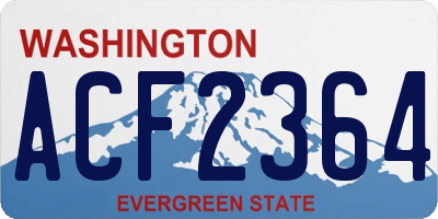 WA license plate ACF2364