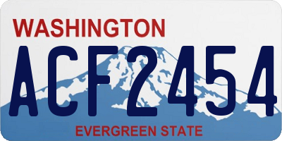 WA license plate ACF2454