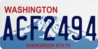 WA license plate ACF2494