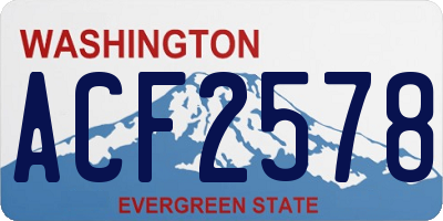 WA license plate ACF2578