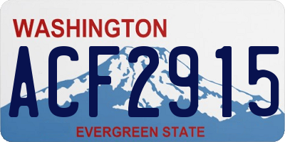 WA license plate ACF2915