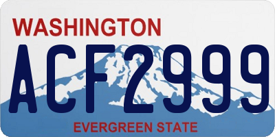 WA license plate ACF2999