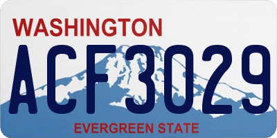 WA license plate ACF3029