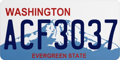 WA license plate ACF3037