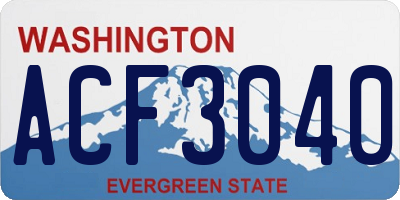 WA license plate ACF3040