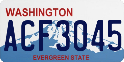 WA license plate ACF3045