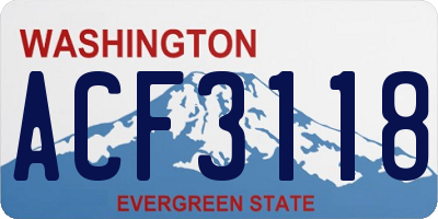 WA license plate ACF3118