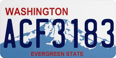 WA license plate ACF3183