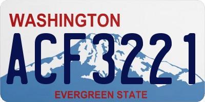 WA license plate ACF3221