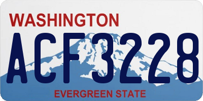 WA license plate ACF3228