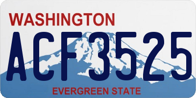 WA license plate ACF3525