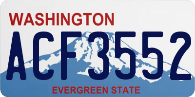 WA license plate ACF3552