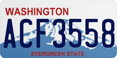WA license plate ACF3558