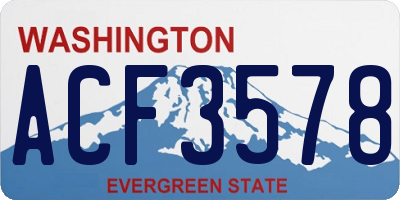WA license plate ACF3578
