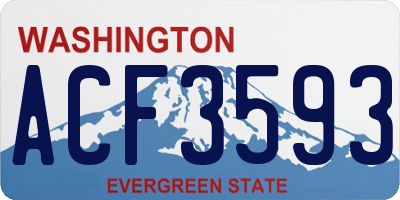 WA license plate ACF3593
