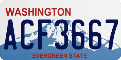 WA license plate ACF3667