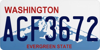 WA license plate ACF3672