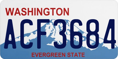 WA license plate ACF3684