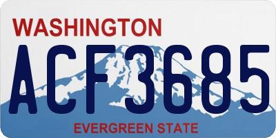 WA license plate ACF3685