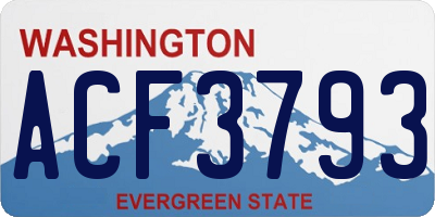 WA license plate ACF3793
