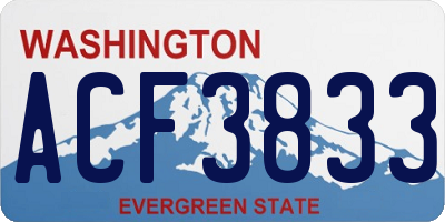 WA license plate ACF3833