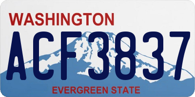 WA license plate ACF3837