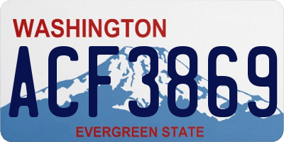 WA license plate ACF3869