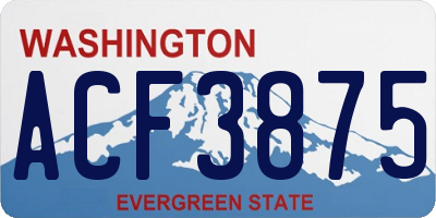 WA license plate ACF3875